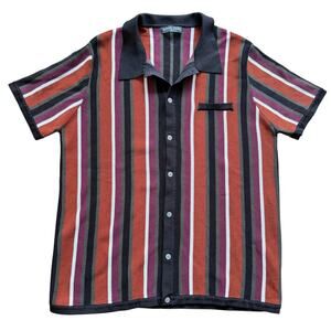 PJ Paul Jones Stripe Knit Cardigan XL Retro Grandpa Vintage Buttondown Shirt